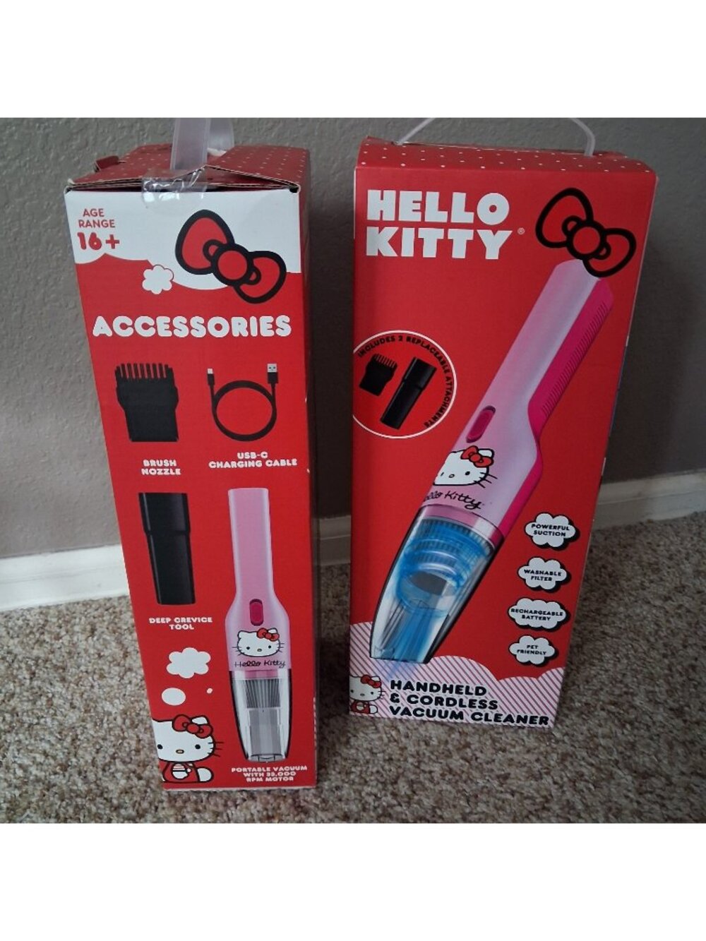 Lot 2 Hello Kitty Handheld Cordless Vacuum Cleaner Portable Dorm Car Gift